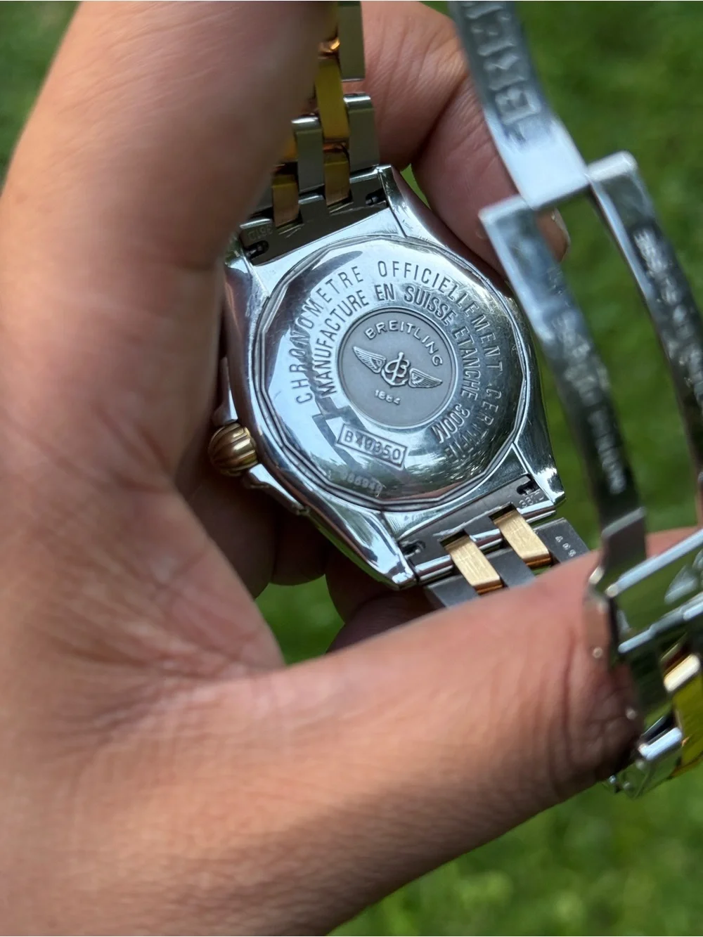 Breitling Windrider Cockpit 18k Gold automatic Men's Watch two tone daydate
